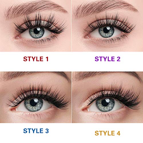 Leipple False Eyelashes 20 Pairs - Professional Reusable 3D Mink Lashes - Natural Waterproof Thick Fluffy Fake Eyelashes Faux Mink Eyelashes (4 S