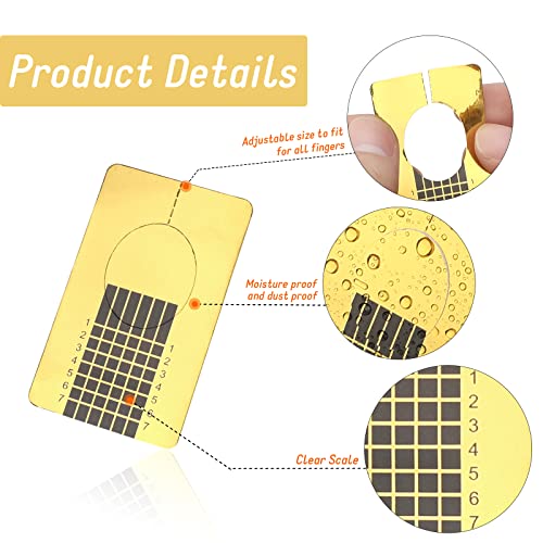 G2PLUS Nail Forms for Gel Builder - 100PCS Paper Nail Forms for Gel Nails - Gold Nail Extension Sticker Forms - Self-adhesive Nails Paper Forms f