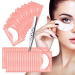 60 Pairs Under Eye Gel Pads, Pink Lint Free Eyelash Extension Pads with Tweezer Eye Patches Eyelash Lash Extension Lint Patches for Eyelash Exten