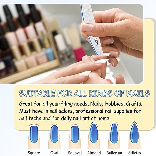 Nail Files, Nail Files, 100/100 Grit Nail Files 12 PCS, Double Sided Emery Board Nail Files for Acrylic Nails and Natural Nails, Washable and Reu