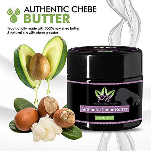 Chebe Hair Butter 120g Made with Organic Shea Butter, Natural Hair Oils & Chebe Powder | Hair Growth Retention Cream for Split Ends Afro Hair But