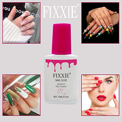 Extra Strong Nail Glue (15 Gram X 1 Bottle) With Brush For Acrylic Tips Extra Strong Nail Glue For Stick On Fake Nails