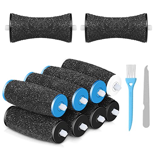 Jorest 10Pcs Replacement Rollers Compatible with Scholl Velvet Smooth, 2 Shapes & 3 Types of Roughness Foot File Refill Rollers for Electric Foot