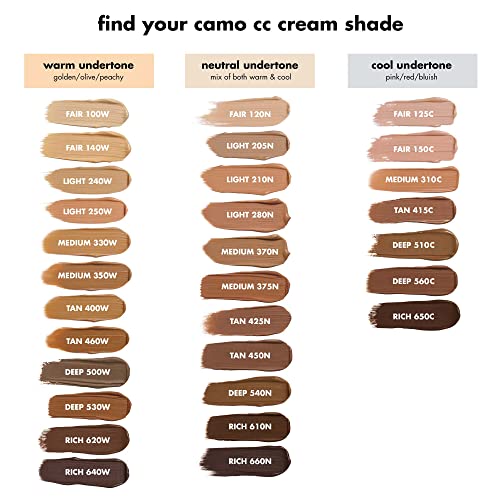 e.l.f. Camo CC Cream, Colour Correcting Medium-To-Full Coverage Foundation with SPF 30, Fair 100 W, 1.05 Oz (30g)