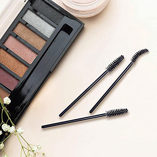Disposable Eyelash Brush, 100 PCS Eyebrow Mascara Applicator Wands Makeup Brush Tool (Black)