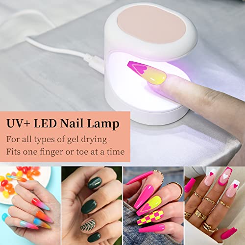 AISEELY LED Gel Nail Lamp, Mini USB UV Nail Lamp with 45° Convergent Light Beads, 60s Quick Drying Gel Nail Lamp for Nail Glue Gel & Gel Polish &