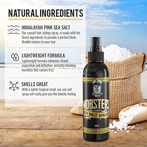 Mobsters Emporium Sea Salt Spray, Texturising Spray for Men, Adds Volume and a Natural Finish, Flexible Hold, Salt Spray for Hair Men and for Wom