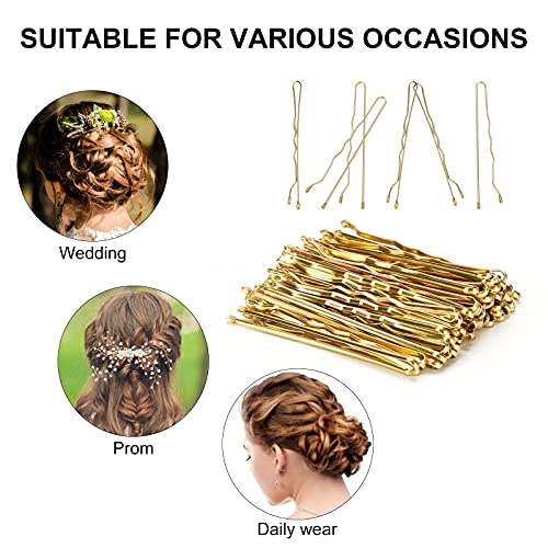 Bobby Pins, 150PCS Hair Pins for Women, Blonde Hair Grips for Wedding Bridal Hair Clips (5cm with Box)