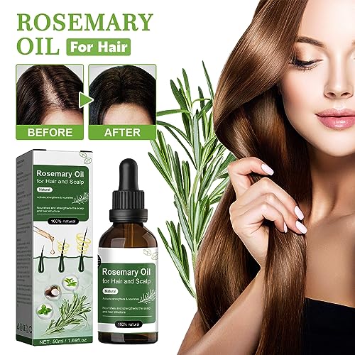 Rosemary Essential Oil For Hair Growth, Natural Rosemary Oil For Hair & Eyelashes Growth, Hair Strengthening Oil Improve Hair Loss, For Growth An