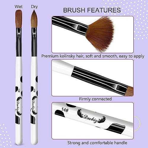Acrylic Nail Brush Set, 3Pcs Nail Brush for Acrylic Nails, Nail Art Brushes for Acrylic Powder Application 3D Nail Carving Manicure Tools