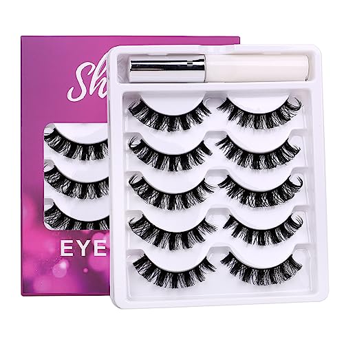 Shoprox False Eyelashes, Russian Strip Lashes, Fluffy Eyelashes Perfect for Parties, Weddings, Birthday Gifts, Eye Lashes for Every Type of Eyes,