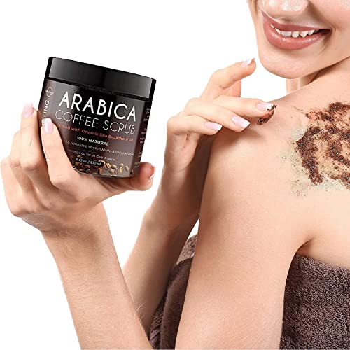 O Naturals Arabica Coffee Exfoliating Body Scrub Exfoliator - Anti Cellulite Dead Sea Salt Coffee Scrub For Face Body Legs & Foot Best Body Exfol