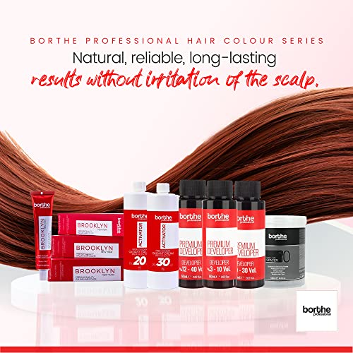 Borthe Professional Creme Hair Developer Activator Peroxide for Hair Colouring Long Lasting Colour and Grey Coverage 6% 20 Volume 1000ml