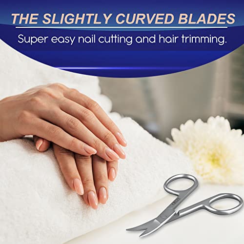 CRUZE Nail Scissors | Professional Multi-Purpose, Manicure Curved Blade Scissors for Men and Women Nails, Cuticle, and Thick toenails