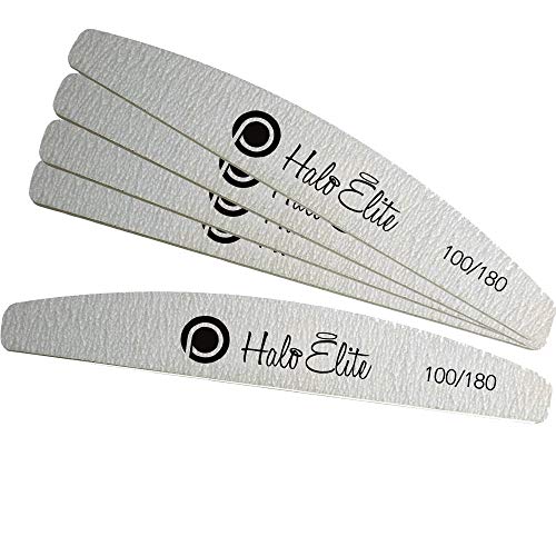 Pure Nails Halo Elite Zebra Moon Nail Foam Files - 100/180 Grit (Pack Of 5)