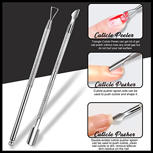 Gel Polish Remover Kit with 500pcs Nail Remover Wraps, FANDAMEI Soak off Nail Clip Set with 100/180 Nail Files Buffer Cuticle Pusher Cuticle Peel