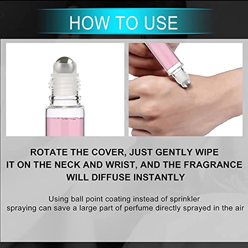 Perfume for Women Roll-on facial contouring essence 2pc roller ball perfume for men and women 10ml Long Lasting Unisex Cologne with Infused Essen