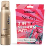 Dove DermaSpa Fair to Medium Gradual Self-Tan Body Mousse 150ml Summer Revived for a Natural Looking Sun-kissed Glow with Solkiss 3-in-1 Self Tan