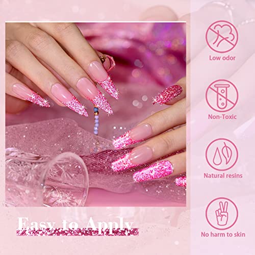RARJSM Gel Liner Nail Art Reflective Glitter Flash Diamond Liner Gel Polish 12 Colors 5ml Sparkle Silver Hot Pink Black Pigment Painted Stripe Br