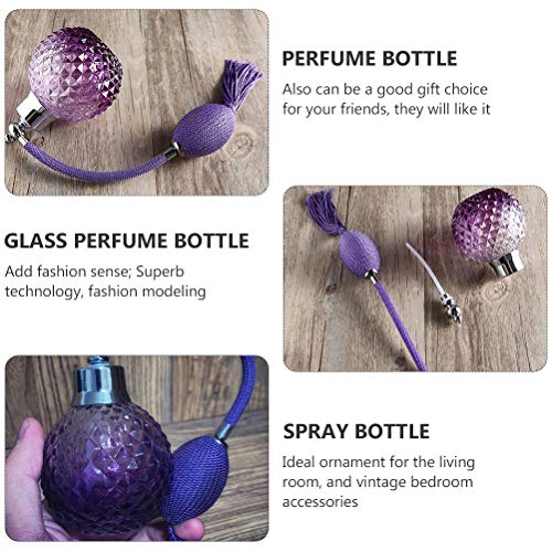 ROSENICE 100ml Refillable Perfume Bottle Spray Atomizer Crystal Art Vintage Style Long Spray Bottle (Purple)