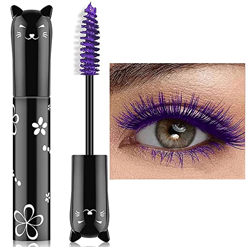 Colorful Mascara, Waterproof Long Lasting Thick Mascara/Rainbow Color 4D Silk Fiber Lash Charming Masacara (Blue)
