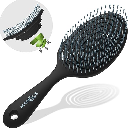 marQus Detangle Hair Brush women and men, Exclusive Ultra-soft bending Bristles and Body - Glide Through Tangles With Ease For All Hair Types - W
