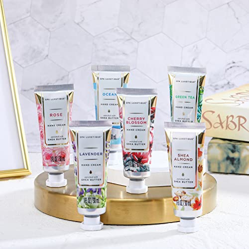 Spa Luxetique Hand Cream Gift Set - Hand Cream Lotion for Dry Hands Travel Moisturizing Hand Lotion with Natural Aloe & Vitamin E Best Gift Set f