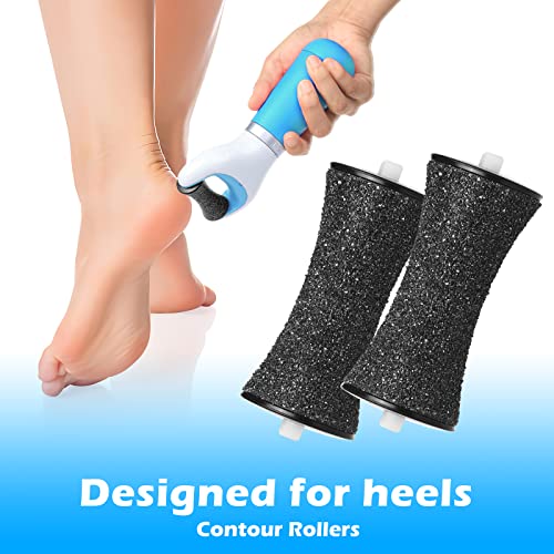 Jorest 10Pcs Replacement Rollers Compatible with Scholl Velvet Smooth, 2 Shapes & 3 Types of Roughness Foot File Refill Rollers for Electric Foot