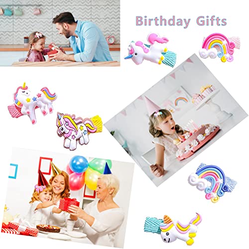 Girls Hair Clips, Hair Clips Kids Barrettes Girls' Hair Accessories for Little Girls Baby Kids, Cute Unicorn Rainbow Horses Toddler Small Hair Ba