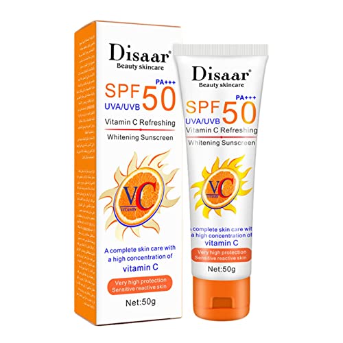Spf 50 Sun Screen Lotion,Natural Broad Spectrum Sun Block with Vitamin C - Sun Block for Face and Body, Uva/UVB Protection for Most Skin Types Di