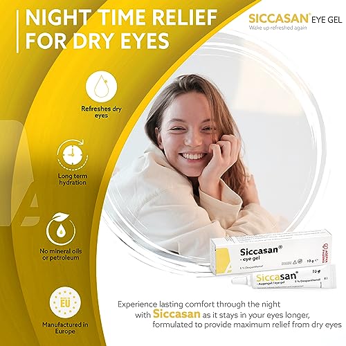 Siccasan Intensive Dry Eye Gel with Carbomer and Dexpanthenol | Corneal Gel & Eye Lubricant | Eye Gel for Dry Eyes| Relief Against Irritated and