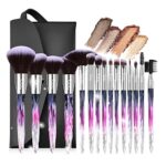 Subsky 15 PCs Makeup Brushes, Acrylic Handle Series Professional Premium Synthetic Cosmetic Brushes for Blending Foundation Powder Blush Conceale