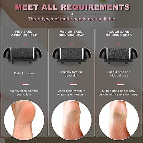 NUTRIOPS Electric Foot File, Callus Remover, Rechargeable Waterproof Hard Skin Remover with 3 Coarse Rollers and 10 in 1 Foot Files Pedicure Kit