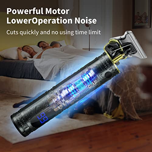 Hair Clippers for Men, AISEELY Beard Trimmer Men, LCD Screen Zero Gapped T-Blade Trimmer Clippers for Hair Cutting, Professional Cordless Electri