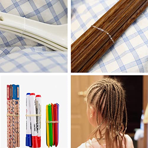 ILamourCar Elastic Hair Bands, 500pcs Clear Hair Elastic Bands, Hair Elastics with 10 Hairpin, Small Hair Bands for Kids Hair, Braids Hair, Weddi