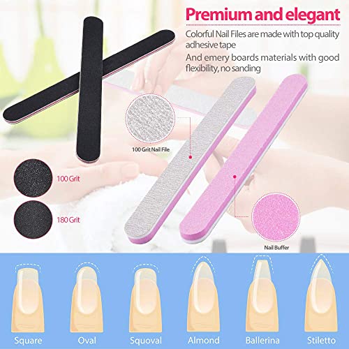 Clear Coffin Nail Tips Set, MORGLES 500 Pcs Clear Fake Nails French Tip Nails Acrylic Long Coffin Half Cover Nail Tips Ballerina False Nails with