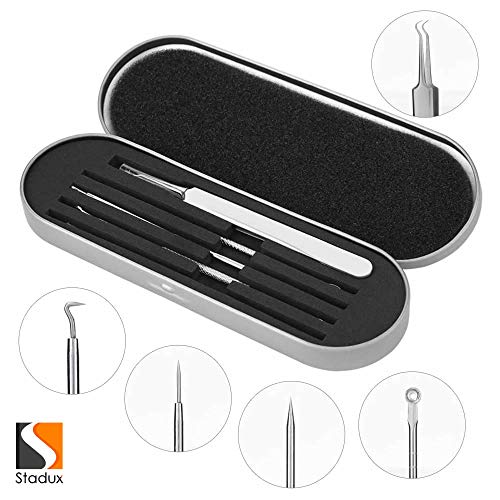 Stadux Professional Blackhead Remover, Comedone Extractor Tweezers Pimple Spot Popper Removal Tool,5PCS