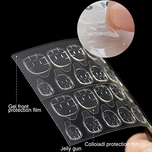 ILamourCar False Nails Stickers, 240 Pcs Double-Side Glue Nail Sticker, Waterproof Breathable False Nail Glue Stickers for DIY Nail Art Decoratio
