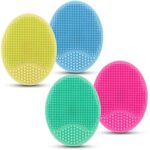 4 Pcs Silicone Facial Cleansing Brush, Face Scrubber Face Massager Brush for Pore Blackhead Removing Exfoliating-Unique Makeup Tool for Girl Sist