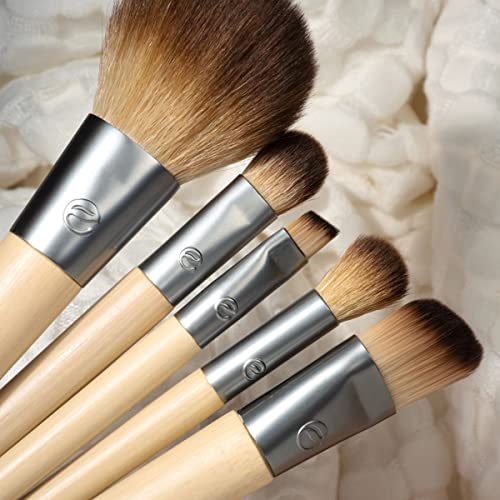 EcoTools Limited Edition Start the Day Beautifully Makeup Brush Set, Silver, 1 Count (Pack of 1)