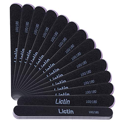 Lictin Pack of 16 Professional Nail Files Double Sided Emery Board (120/240 Grit) …