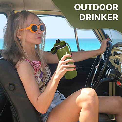 SANTECO Stainless Steel Insulated Drinking Bottle 710 ml I Leak-Proof Vacuum Flask I BPA-Free with Screw Cap Insulated Bottle for Sports, Running