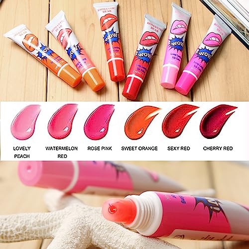 (12 Pcs) Lip Stain Peel Off, Lip Tattoo Lipstick,6 Colors Peel Off Lipstick,Waterproof Tear Lip Stain Cosmetic Gift Set for Girls,Peel off Lip St
