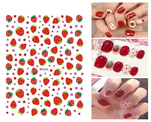 Cute Nail Stickers for Kids Little Girls 12 Sheets Self-Adhesive Nail Decals Christmas Flowers Leaves Animals Plants Fruits Nail Art Decoration f