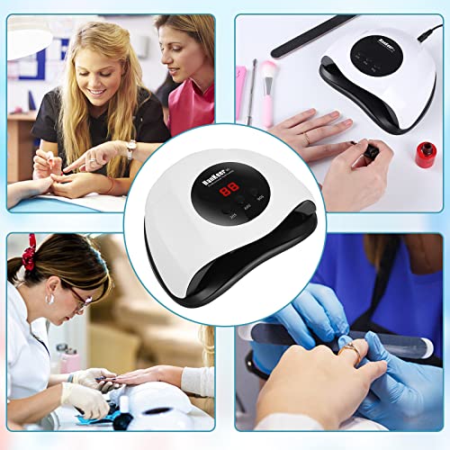 Hankeer 48W LED UV Nail Lamp with USB Interface line,24 Lights Gel Polish Nail Curing Lamp Light ,Suitable for Beginners and Home Salon (8T-USB)