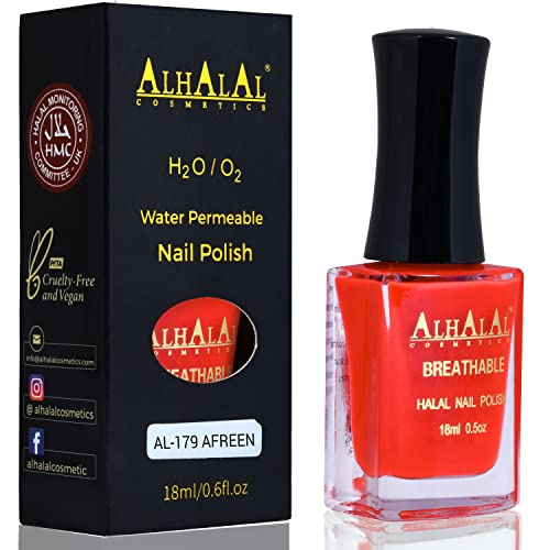 Halal Nail Polish - Nail Varnish Polish Soak Off Gel Nail Paint Art Polish - Water Permeable Red White Nail Enamel- Glossy Halal Gel Nail Polish