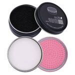 DUcare Makeup Brush Cleaner 2Pcs Brush Cleaner Solid Soap Cleanser & Color Removal Sponge - Easy to Clean Brushes Removes Shadow Color (Coconut O