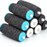 Canvalite 9Pcs Pedi Replacement Rollers, 3 Coarse Levels Includes Extra Rough Hard, Medium Hard and Gentle Hard Skin Remover for Hard Skin Remove