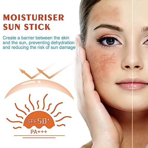 Spf50 Moisturiser Sunscreen Stick, 20g Korean Sunscreen Stick for Face, Invisible Stick Sunscreen Cream, Water Resistant Long Lasting Facial Sun