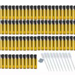 Elfenstall - Portable 100pcs 1ml (1/4 Dram) Amber Mini Glass Bottle 1cc Vial Small Essential Oil Perfume DIY Liquid Sample Bottle For Travel Make